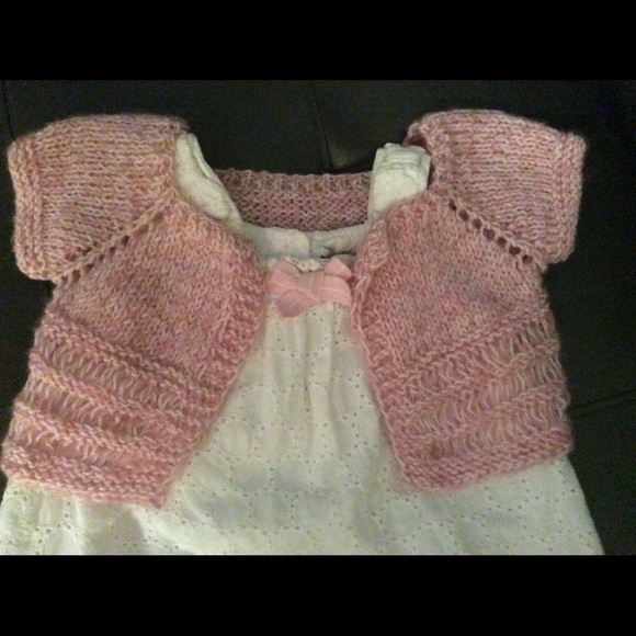 Maggie and Zoe eyelet Dress ~ Pink Crochet sweater - Picture 5 of 8